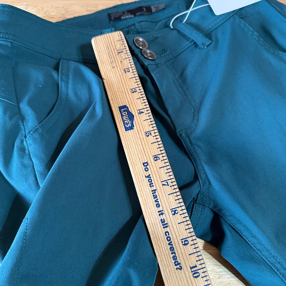 Prana Pants Womens 2 Green Stretch Mid Rise Hiking Camping Trail - Picture 16 of 16
